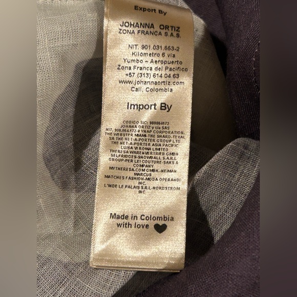 Johanna Ortiz Wave After Wave Tie Back Mini Dress Organic Linen Statement Sleeve - Picture 11 of 12